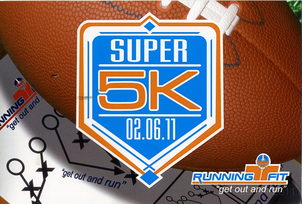 Super 5k 2011 001.jpg - The 2011 Super Bowl Sunday "Super 5K" race was held on February 6, 2011. Brisk 25 degrees F weather. Hot dogs after, but no beer.